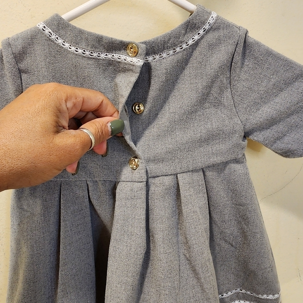 TAHARI  gray Baby girls dress size 2t - Picture 12 of 14